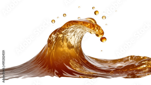 фотографія Isolated refreshing amber liquid wave and flying drops a vibrant beverage splash