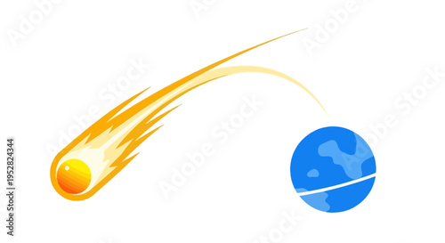 Meteor approaching Earth, asteroid impact, space, cosmos, danger, celestial body