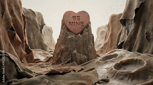 Fotografija Abstract Declaration: Monolithic Be Mine Brooch