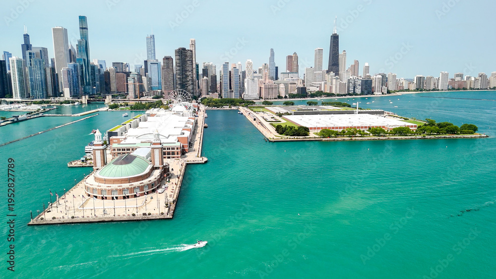 custom made wallpaper toronto digitalStunning aerial view of Chicago skyline from Navy Pier in summer