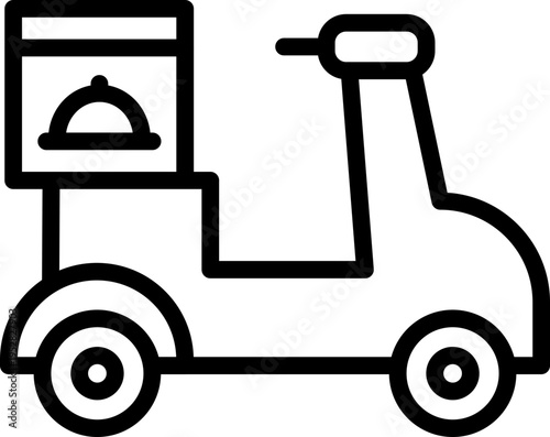 Food Delivery Line Icon Vector, Food Delivery Service Outline, Food Delivery App Symbol