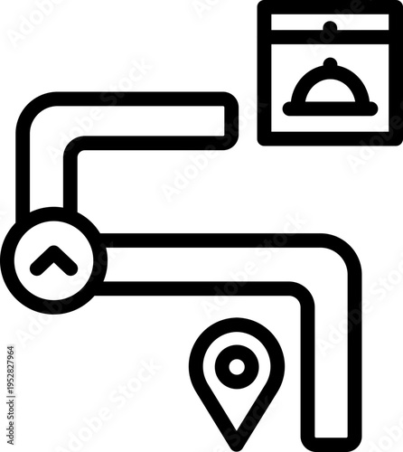 Delivery Location Line Icon, Delivery Location Pin Outline, Delivery Location Destination Symbol