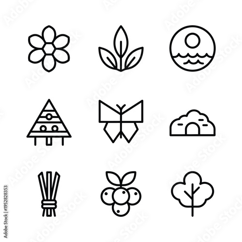 Collection of Nature and Seasonal Icons for Design.