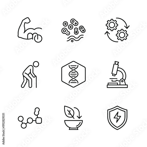 Collection of Science and Health Icons.