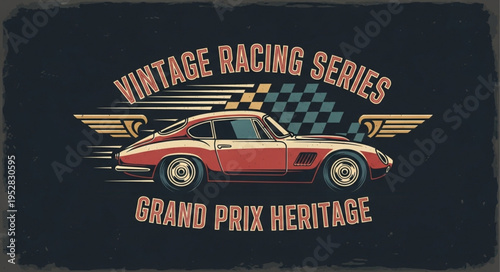Vintage Racing Series Grand Prix Heritage Car Illustration.
