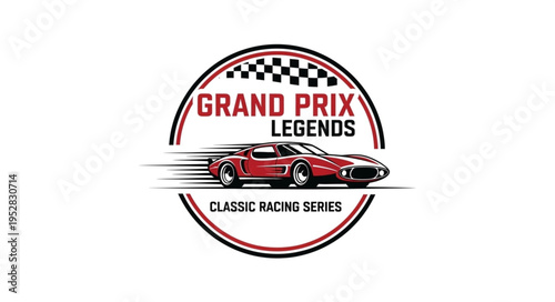 Grand Prix Legends Classic Racing Series Logo Featuring a Red Race Car.