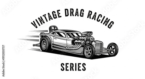 Vintage Drag Racing Series - A Classic Hot Rod Illustration.