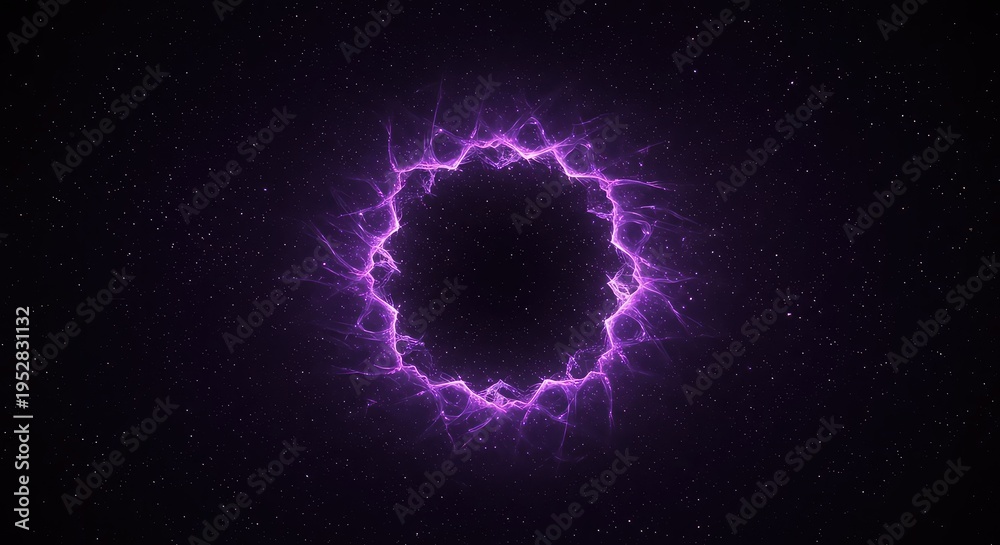 Fototapeta premium Mysterious deep purple and black digital cosmic background texture, symbolizing fundamental concepts, infinity, and complexity, violet, energy, cosmic