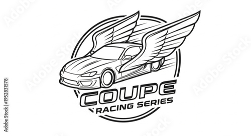 Coupe Racing Series Logo Featuring a Winged Car.
