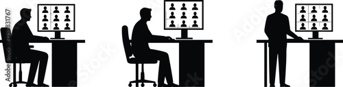 Remote work, virtual meeting, online conference, digital communication, video call, business teamwork, office collaboration, technology, modern workplace, online networking