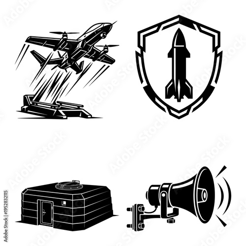 Submarine Radar Target Optics Icon Bundle
