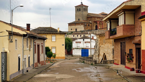 Bild auf Leinwand Poblacion de Campos, Spain, 23/05/2018 Description: Quiet street in Poblacion de
