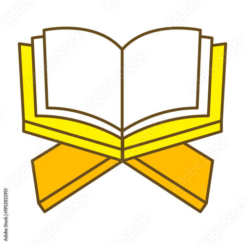 Simple Flat Style Quran on Stand Religious Islamic Symbol Icon