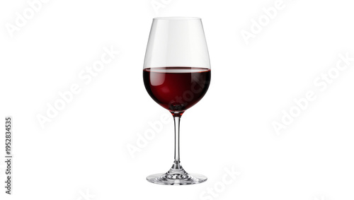 Fotografie Isolated premium red wine in a classic stemmed glass, ready for a luxurious tasting experience