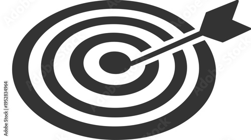 Achievement and Success Concept: Arrow Hitting Bullseye on Target, Symbolizing Business Goals, Accuracy, Precision, and Strategy