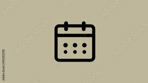 Minimalist Calendar Icon for Schedule Planning, Event Management, Date Reminder, Appointment Organizer, Modern UI UX Design Graphic Element