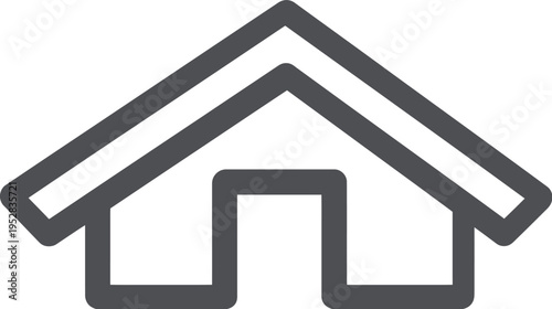 Minimalist house line icon. Simple black outline symbol of a home, property, or real estate. Modern shelter graphic vector.