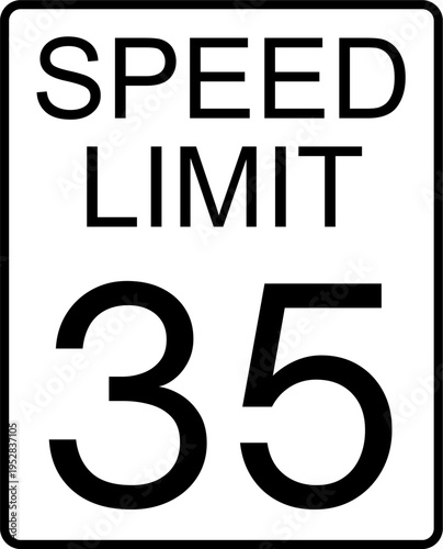 speed limit 35 mph traffic sign