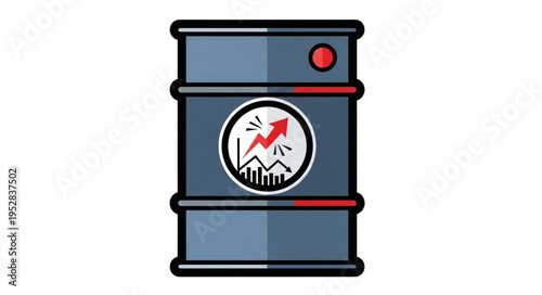 Oil Barrel with Rising Graph Symbolizing Price Increase.