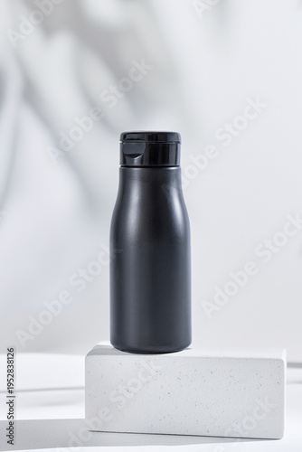 pot of cream or shampoo in bathroom ready to use and put label