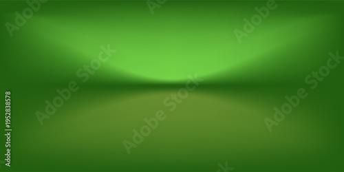 Abstract gradient podium background. Empty green 3D studio background. Clean scene for product presentation mockup template. eps 10