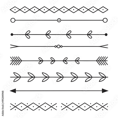 Minimal divider line vector set, minimalist collection of graphic elements, ornate decorations, elegant frame elements, border lines and design elements