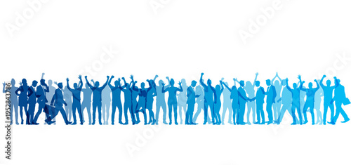 sagome, silhouette, gruppo di persone, felici, gioia, felicità, persone, gente felice, buon umore	
