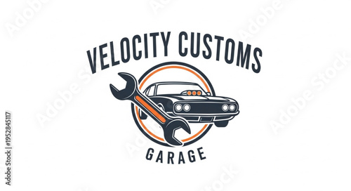Velocity Customs Garage logo featuring a classic car and wrench.