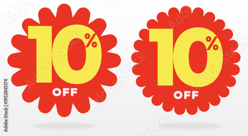 10% tag, banner, percent, commerce, business, discount, price, sale, store, retail, off, marketing, special, offer. Sticker, value, ads, set, icon, vector, label