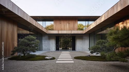 Minimalist Japanese Courtyard House Architecture