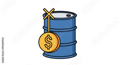 Oil Barrel with Dollar Sign - Economic Impact and Financial Implications.