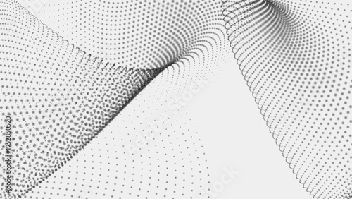 Futuristic Dotted Wave. Particle Wave. Vector Illustration. Abstract background with a dynamic wave on a light background.
