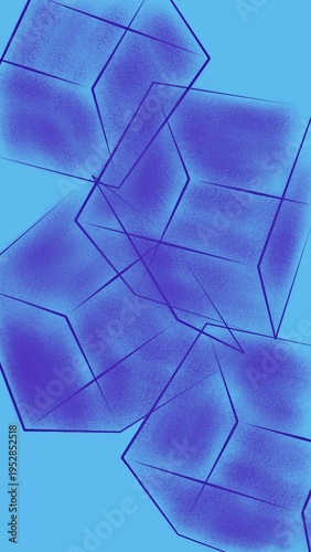 blue abstract blue geometric shapes with soft gradient background