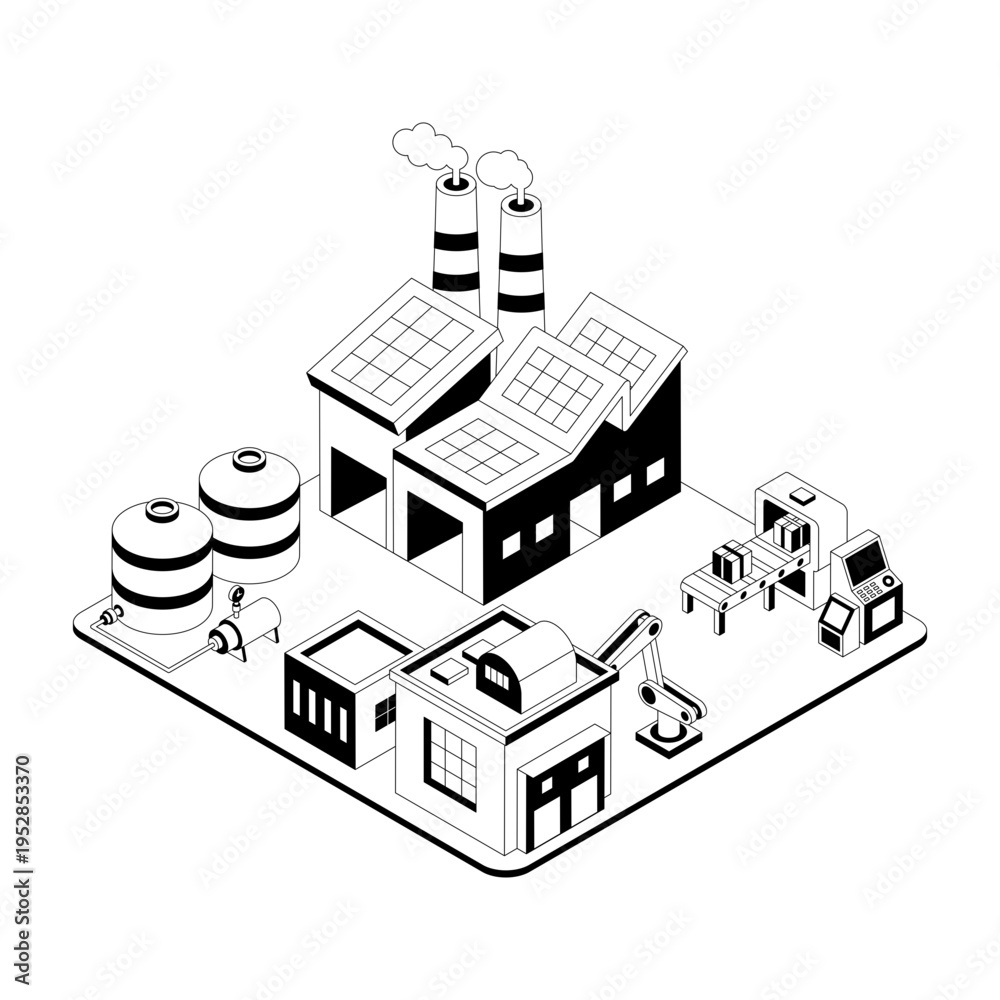 Naklejka premium An isometric style illustration showing a housing society