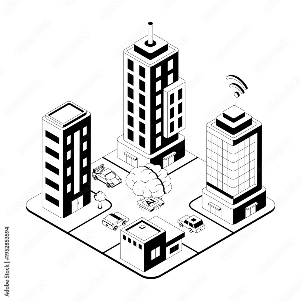Fototapeta premium Isometric illustration showing an aeroponic