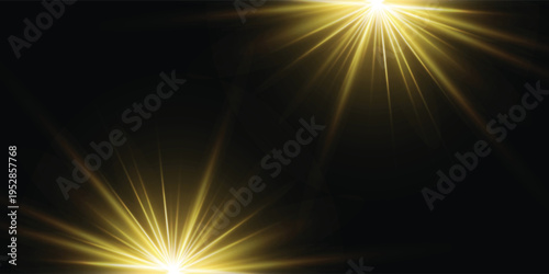 Purple spotlight. Bright lighting with spotlights of the stage with purple dust on dark background