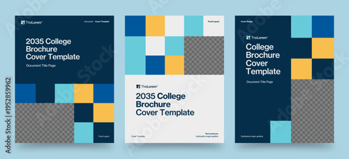 Brochure Report Cover Template for Prospectus Front Pages in High School, College & University Theme