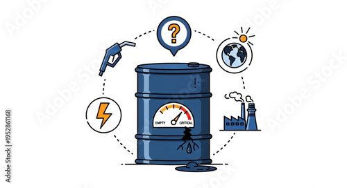 Oil Barrel and Environmental Impact - A Visual Representation of Energy Concerns.