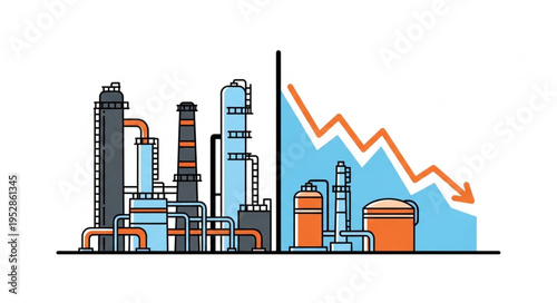 Industrial Decline - A Visual Representation of Economic Downturn.