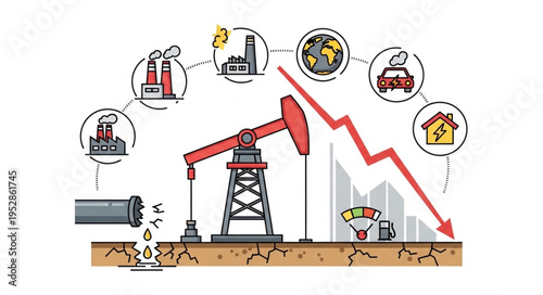 Oil Industry Decline - Environmental Impact and Economic Downturn.