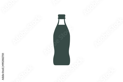 Minimal Glass Bottle Silhouette – Flat Beverage Packaging Vector