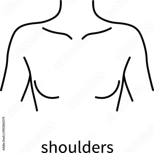 Human shoulders anatomy line icon minimal vector illustration upper body medical healthcare symbol simple outline clean design