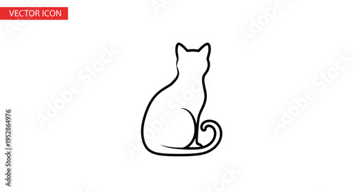 Black line drawing of a cat.