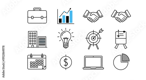 Business Finance Icons and Symbols.