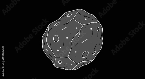 Large asteroid in dark space.