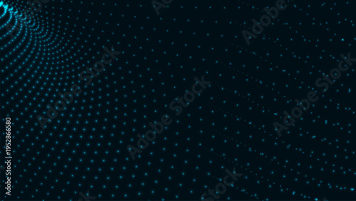 Vector Futuristic Dotted 3D Wave. Digital Technologies. Big Data. Abstract Background.