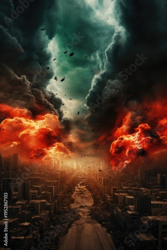 A city with a river running through it under a cloudy sky. This image can be used to depict urban landscapes, city life, or travel destinations.