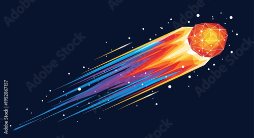 Meteorite Blazing Through Outer Space.