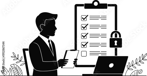 Business Checklist Task Management Illustration