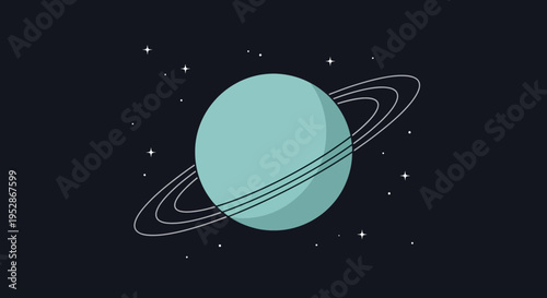 Saturn Planet with Ring System 8.